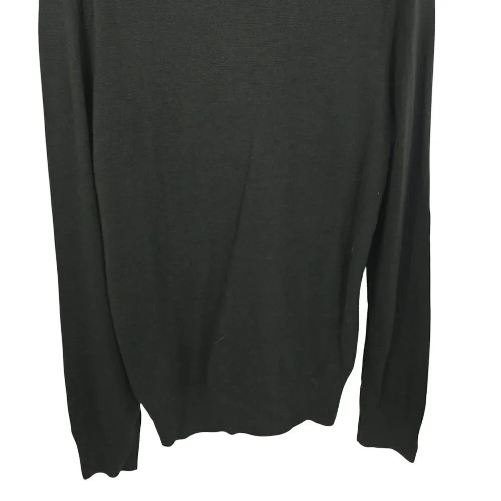 Banana Republic Extra Fine Merino Wool V Neck Green Pullover Sweater Size L Mens